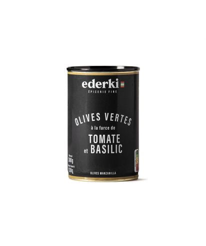 Olives vertes à la farce de tomates basilic