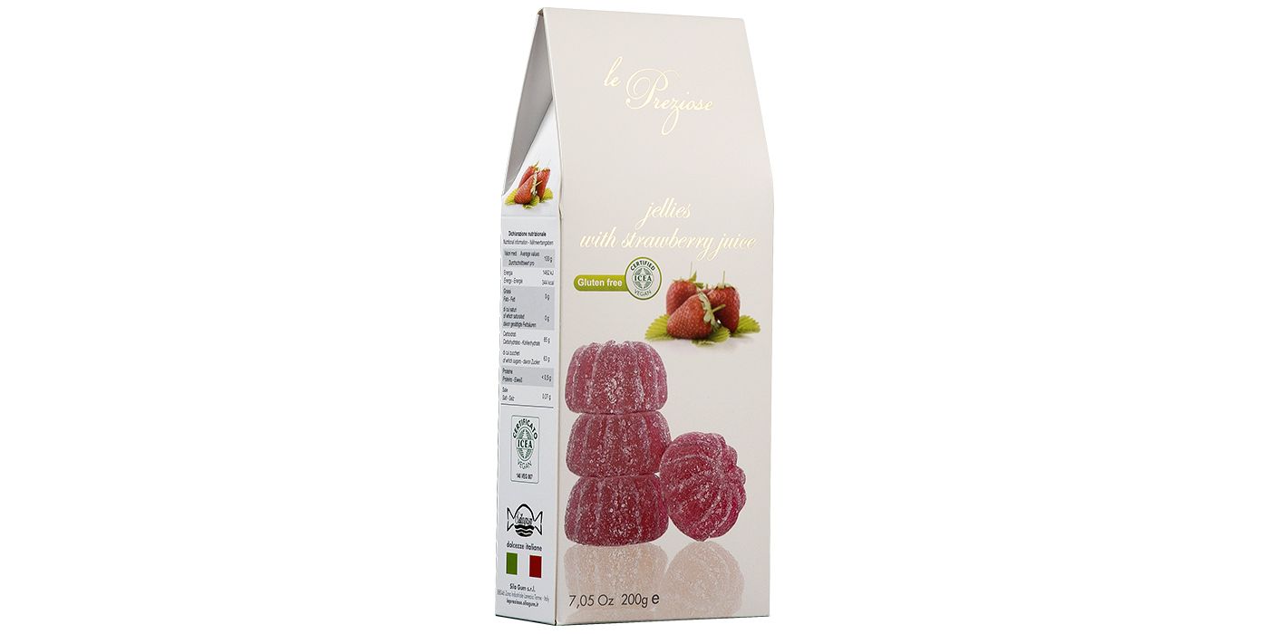 Pâtes de fruits fraise à base de jus