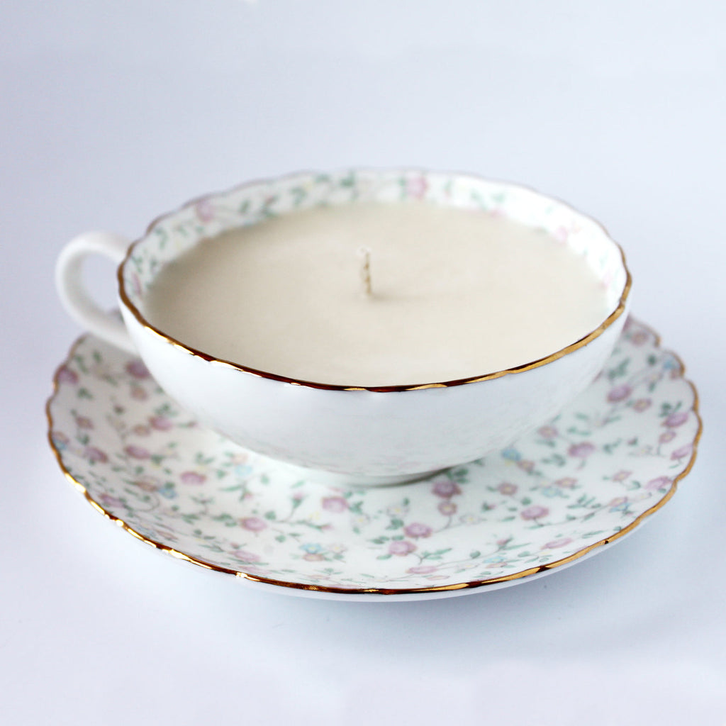 Bougie tasse fleur de riz
