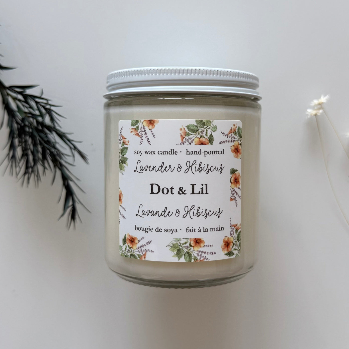 Bougie Lavande et hibiscus