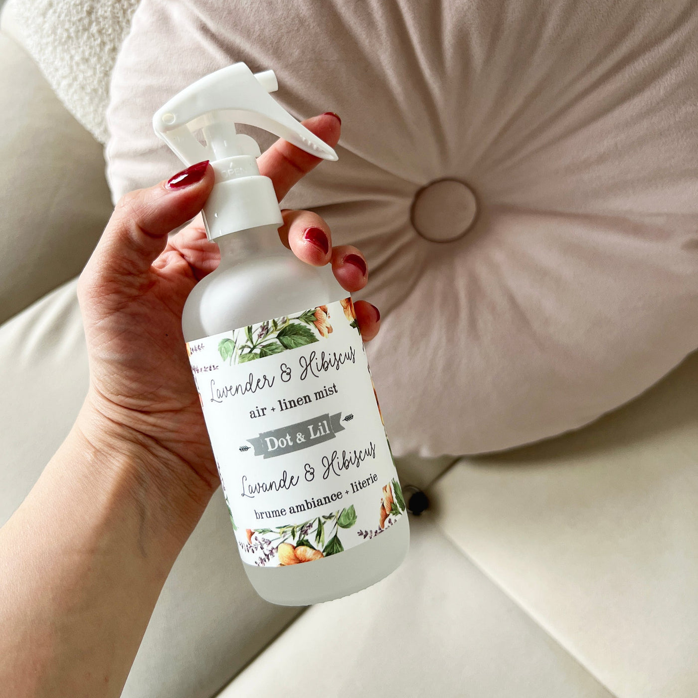 Brûme d'ambiance + literie Lavande & Hibiscus
