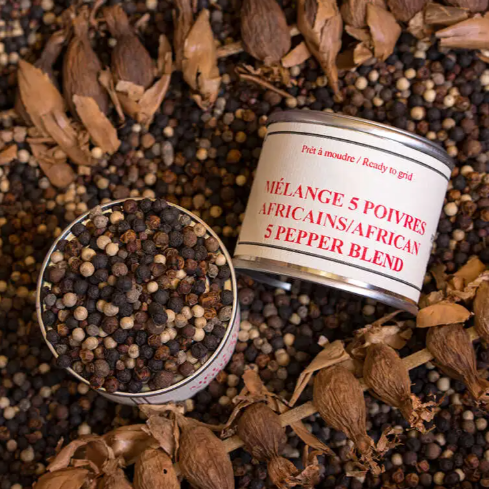 Mélange 5 Poivres Africains, Épices de Cru