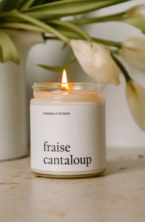 Chandelle de soya - Fraise cantaloup