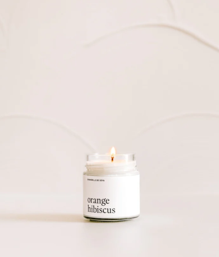 Chandelle de soya - Orange et hibiscus