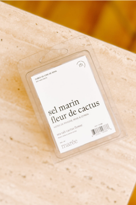 Cubes de cire de soya  - Sel marin fleur de cactus