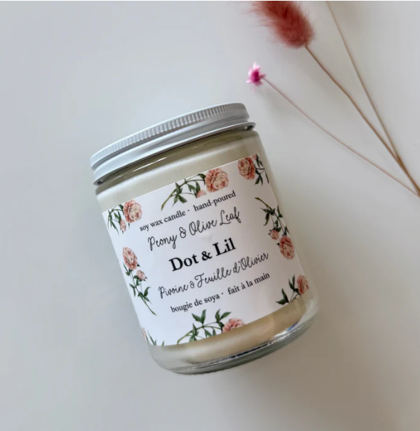 Bougie Pivoine & Feuille d'Olivier