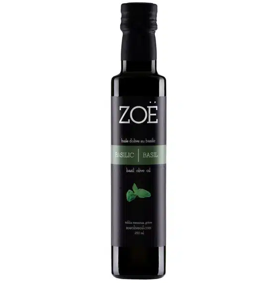 Huile d'olive Zoe infusée au basilic