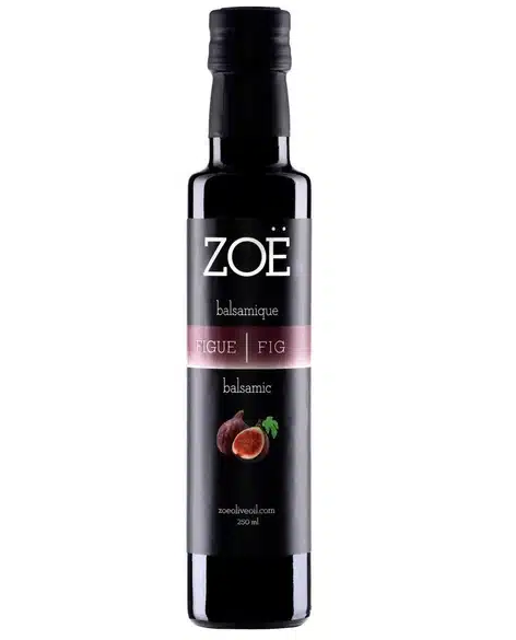 Vinaigre balsamique foncé Zoe infusé à la figue