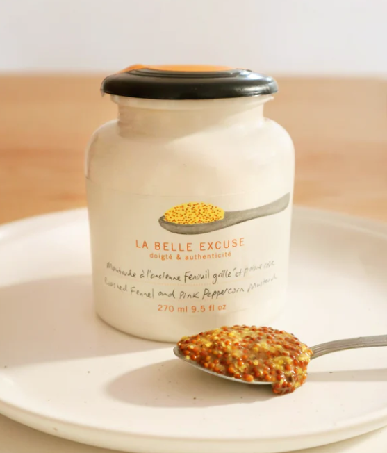 Moutarde à l'ancienne Fenouil grillé et poivre rose