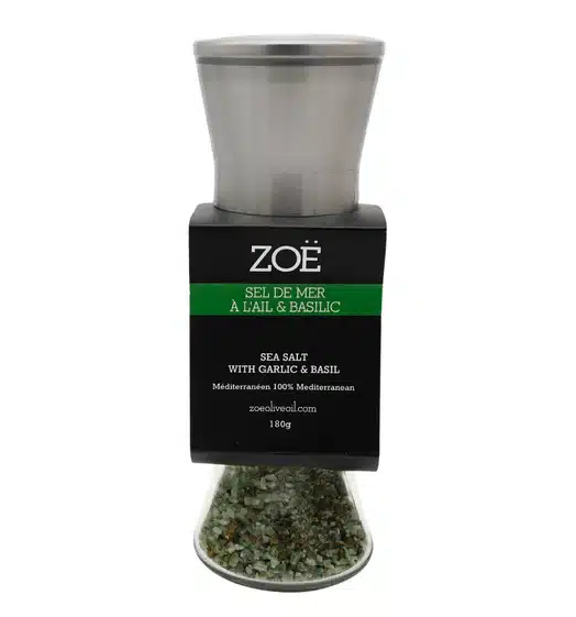 Moulin sel de mer Zoe au basilic et ail